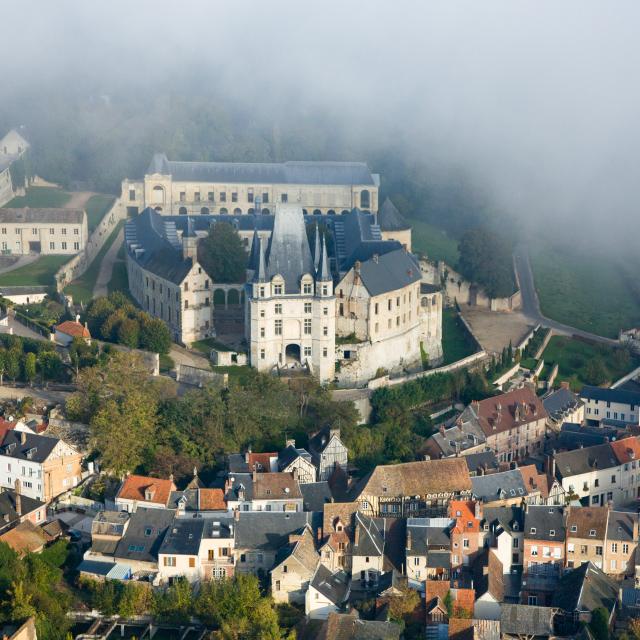 vue aérienne de la ville de Gaillon et du château de Gaillon - Eure (27) - Haute Normandie