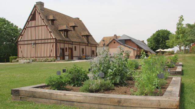 photo du manoir normand à pan de bois appelé le 