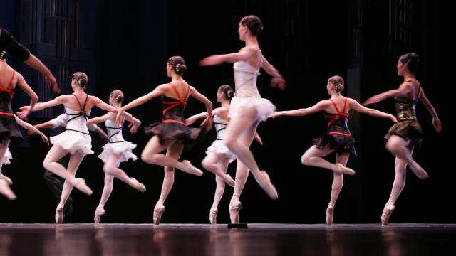 ballet spectacle with dancers on stage