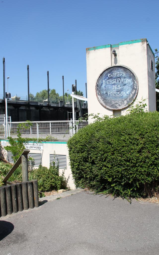 photo de l'entrée de l'observatoire à poissons de la seine en Normandie