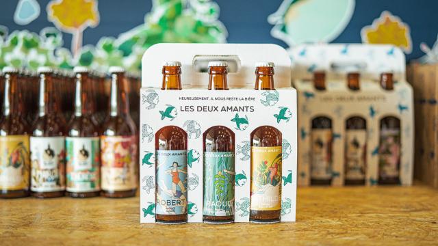 packaging des bières de la Brasserie des Deux Amants