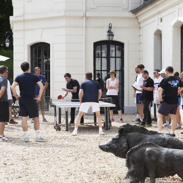 partie de ping png au Chateauform Les étangs De Saint Aubin dans l'Eure en Normandie