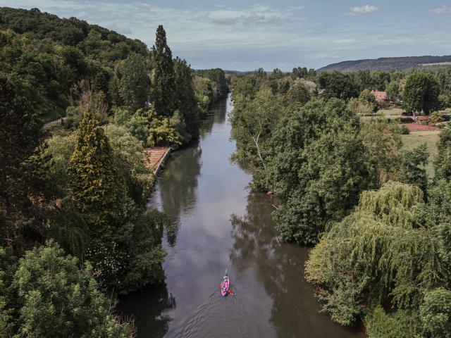 Paysage sur l'Eure durent l'affluente 2022